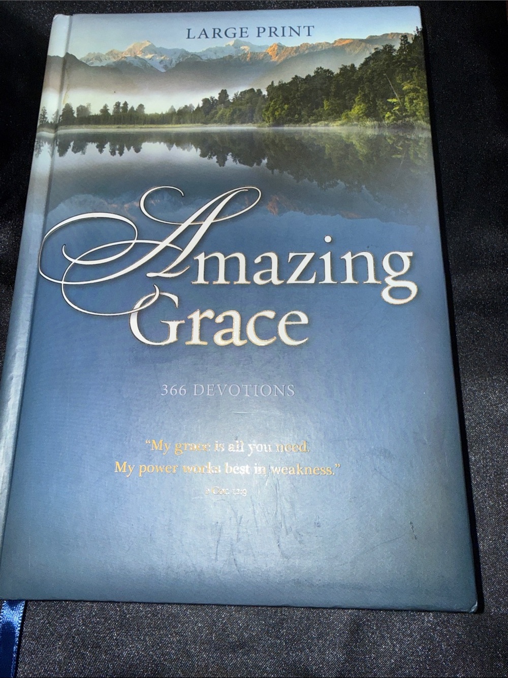 Amazing Grace 366 Devotions - Blue Large Print